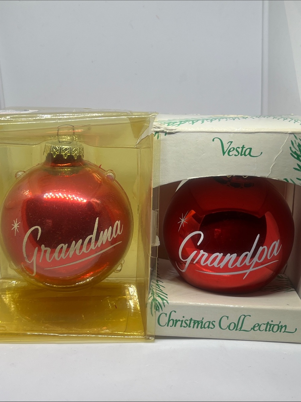 Vestal Red Grandma & Grandpa Holiday Ornaments - 2 Piece Set